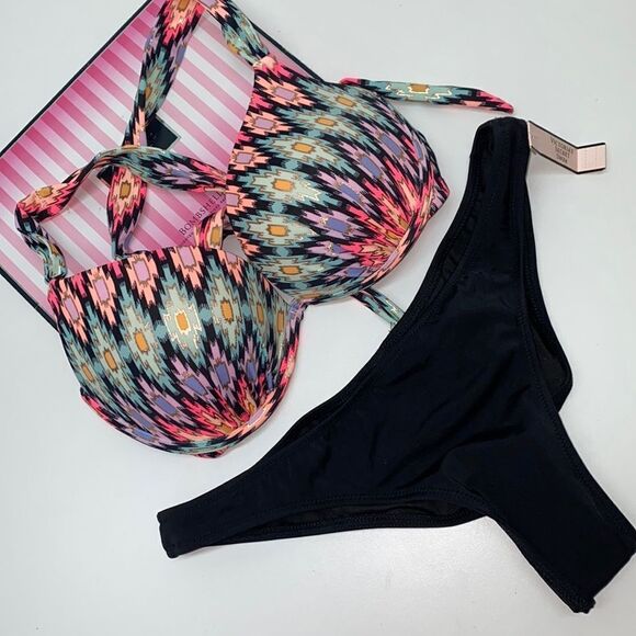 🔥VICTORIA SECRET SWIMSUIT 2pc 32C push-up  //Small New #1 - Picture 1 of 9